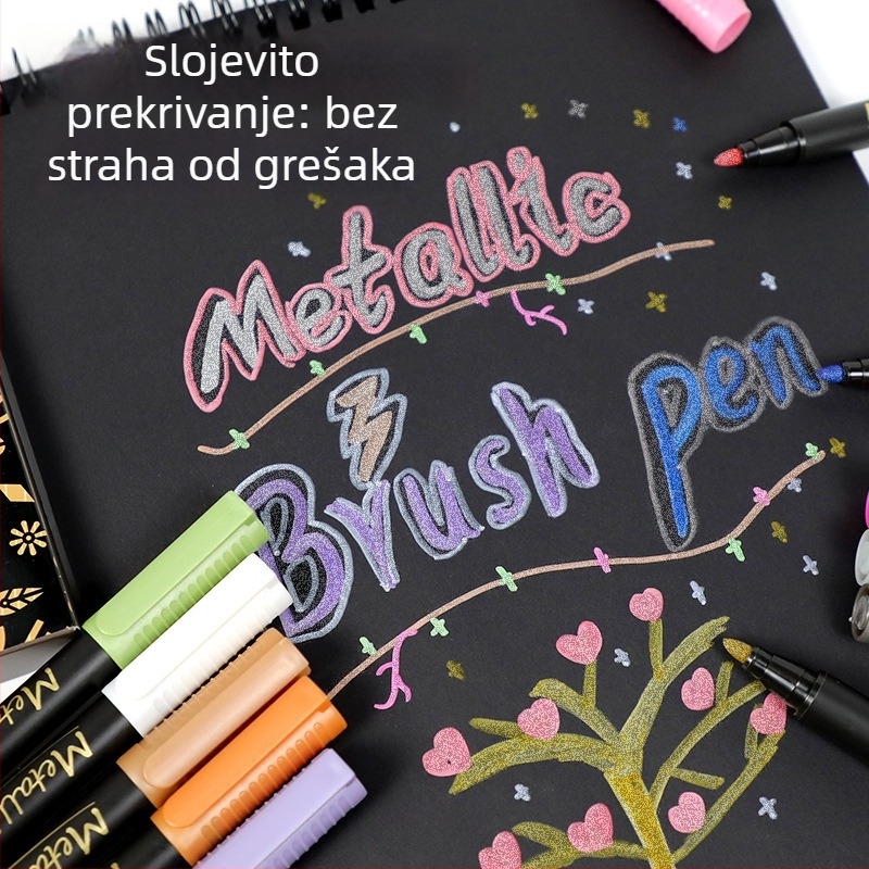 Metalni marker za DIY slikanje keramike, slagajući dizajn, tvrdi vrh (Brand: apao; Nadopune: 12; Pakiranje: Osnovno pakiranje)