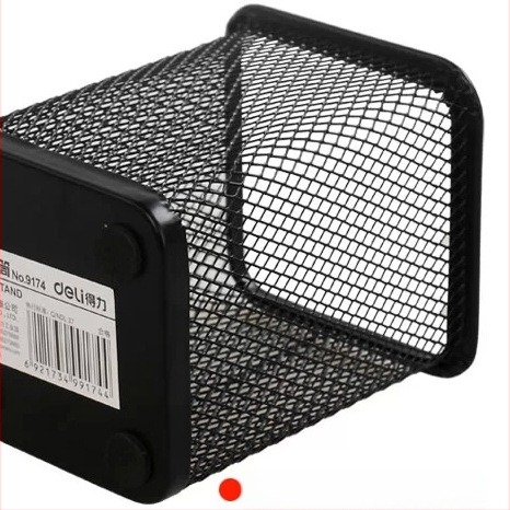 Deli 9174 Metalni mrežasti kvadratni držač olovaka, 80 × 80 × 99 mm