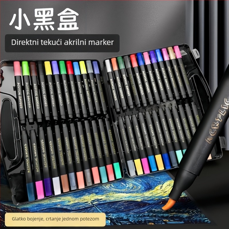 Qiwang Akrilni marker s mekim vrhom za akvarele, slojivi, perivi, u poklon kutiji