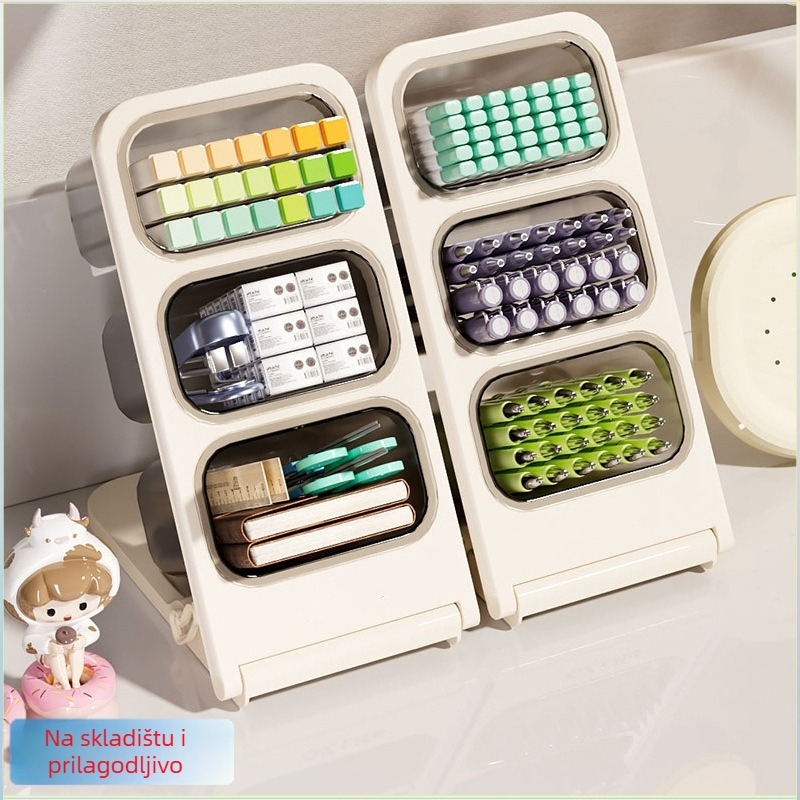 Nagnuti držač za olovke i uredske potrepštine, japanskog stila (PP materijal; kapacitet 22 L; bez montaže; mogućnost ispisa vlastitog logotipa)