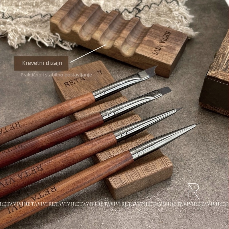 Drveni držač za olovku za manikuru – višenamjenski stalak za prikaz umjetnosti noktiju od orašastog drveta