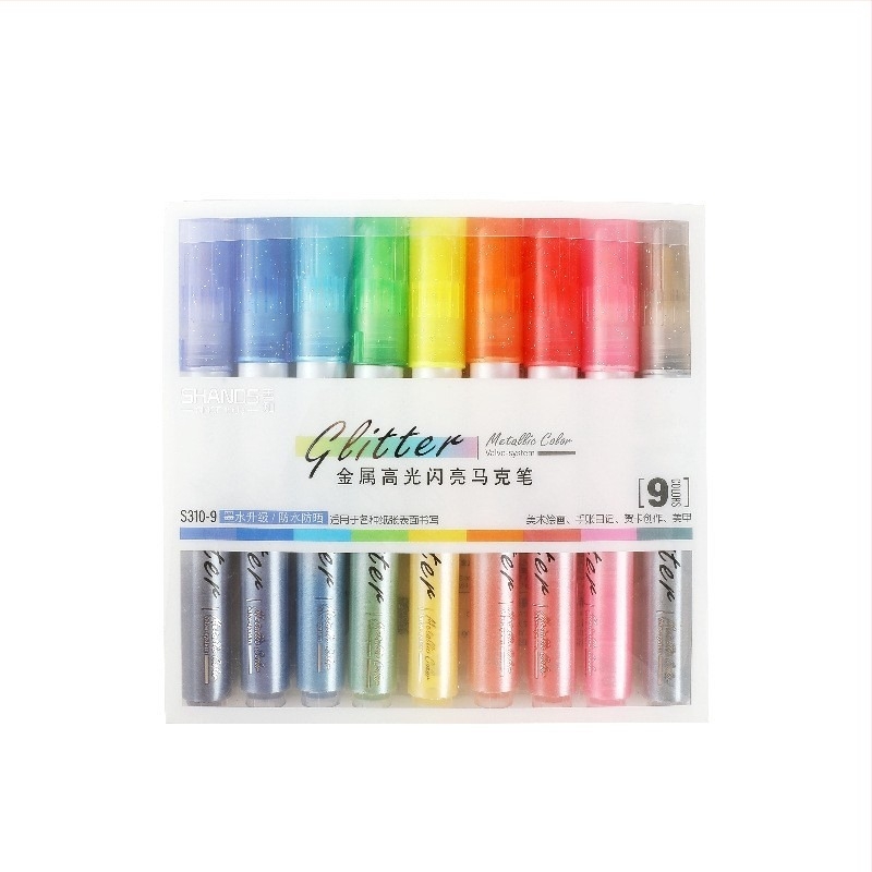 Set marker pisaka za učenike SHANDS/Good Knowledge, model S310-18, plastično kućište, fluorescentni markeri