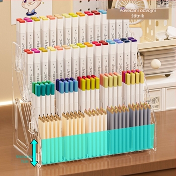 Držač olovaka za stol, PET organizator s 5 slojeva, zahtijeva montažu