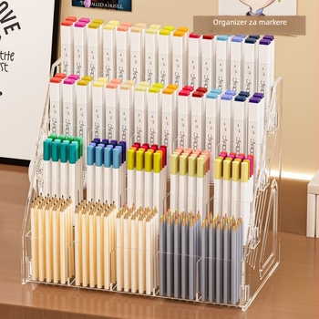 Držač olovaka za stol, PET organizator s 5 slojeva, zahtijeva montažu