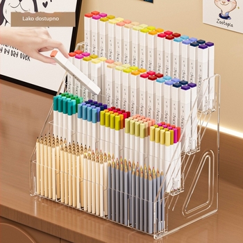Držač olovaka za stol, PET organizator s 5 slojeva, zahtijeva montažu