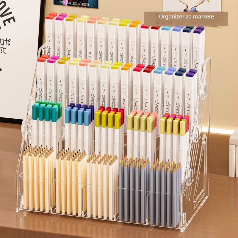 Držač olovaka za stol, PET organizator s 5 slojeva, zahtijeva montažu