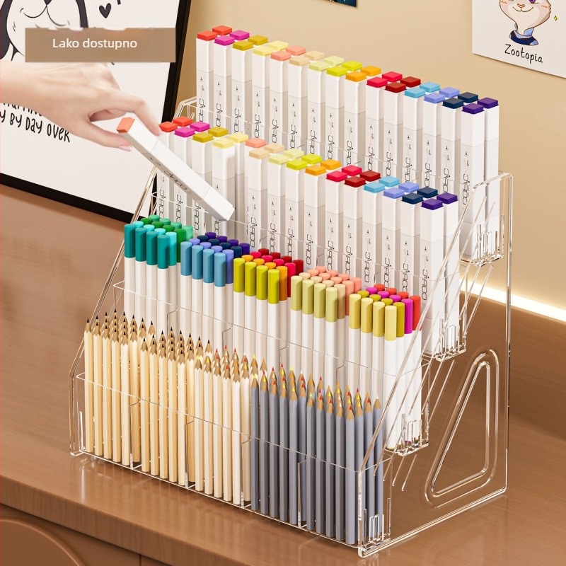 Držač olovaka za stol, PET organizator s 5 slojeva, zahtijeva montažu