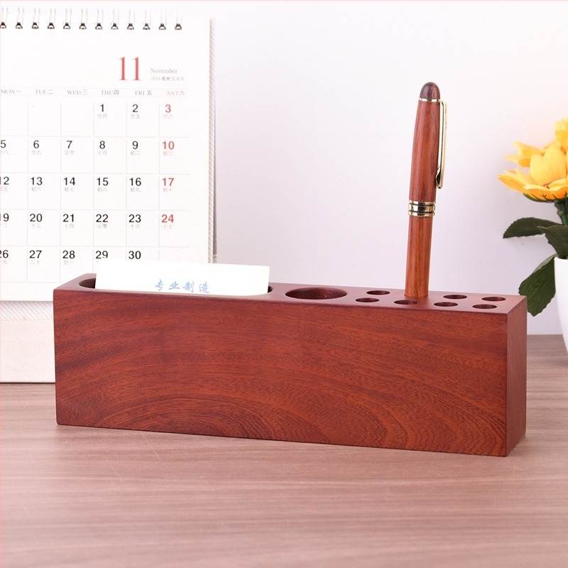 Drveni četvrtasti držač za olovke s otiskom logotipa, mogućnost prilagodbe, licencirana privatna oznaka