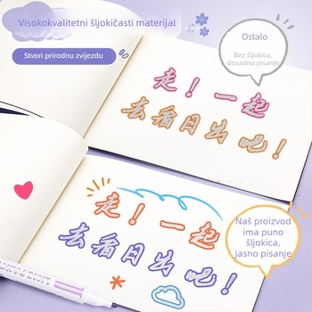 Dualno linijsko konturno pero – sjajne gel tinture, brzo suši, za djecu, DIY dnevnik, multikolorni set (Brand: Star seedlings; Šifra proizvoda: 53001abm; Zamjena: Drugi nijanse)