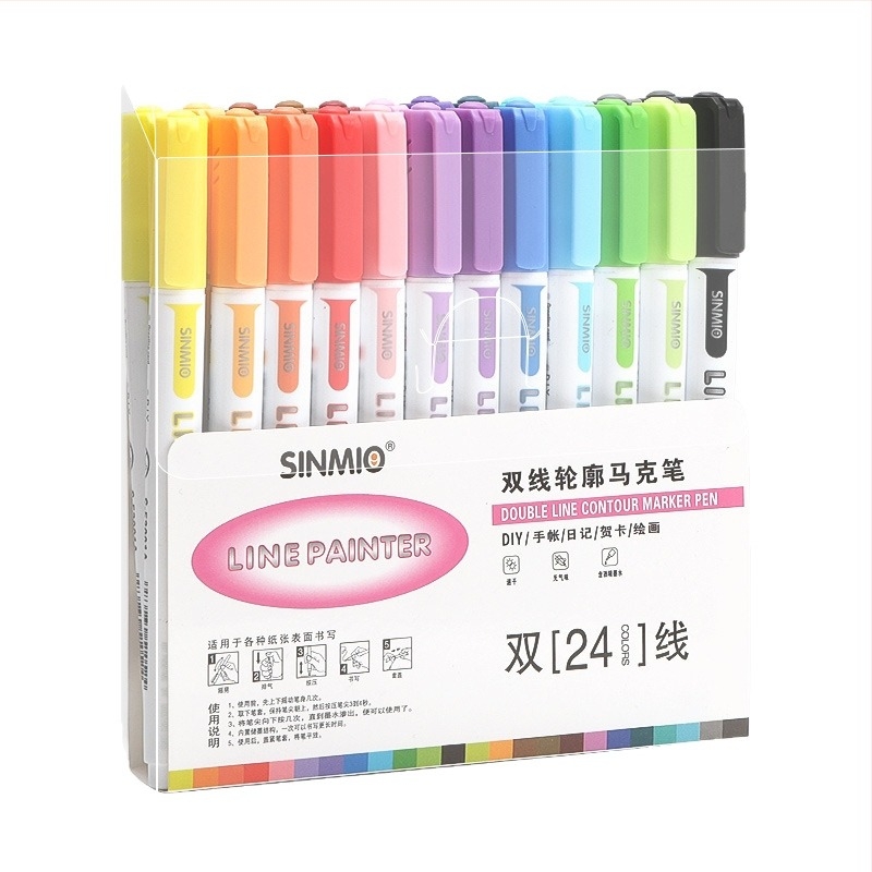 Dualno linijsko konturno pero – sjajne gel tinture, brzo suši, za djecu, DIY dnevnik, multikolorni set (Brand: Star seedlings; Šifra proizvoda: 53001abm; Zamjena: Drugi nijanse)