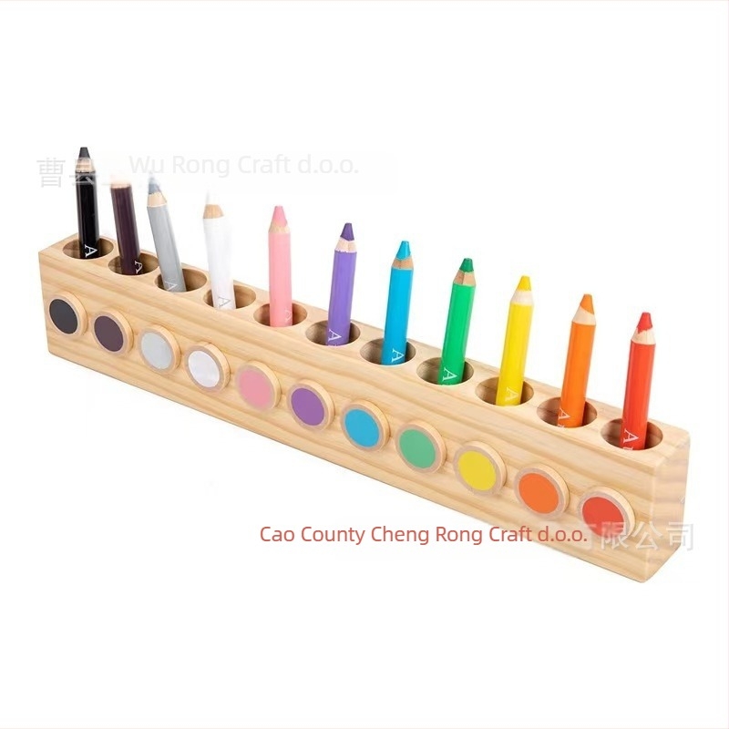Drveni kreativni držač za olovke i stalak za markere na radnom stolu – višenamjenski stolni organizator, 1 razina