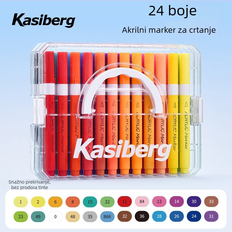 Meka vrh marker s kutijom za slaganje, neprozirna boja – Cassiberg; 24/36/48/60/72 boja; osnovno pakiranje