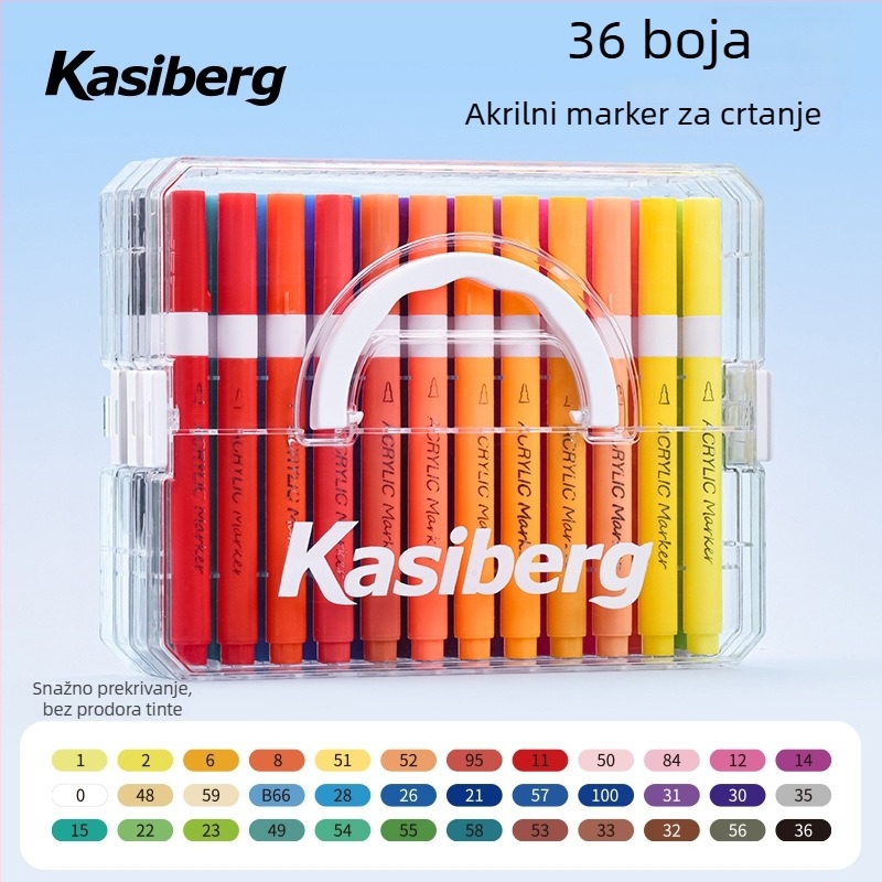 Meka vrh marker s kutijom za slaganje, neprozirna boja – Cassiberg; 24/36/48/60/72 boja; osnovno pakiranje
