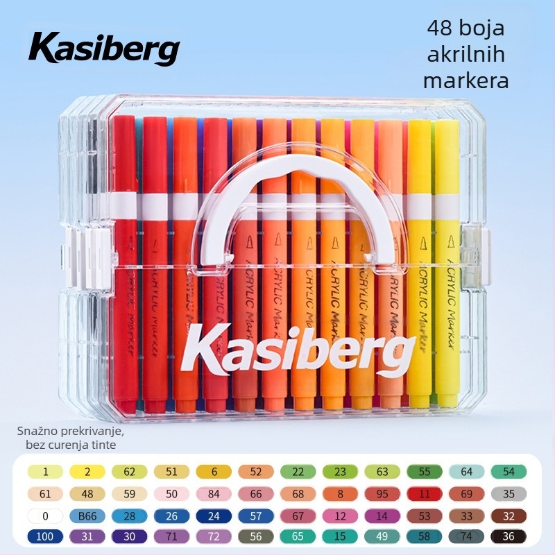 Meka vrh marker s kutijom za slaganje, neprozirna boja – Cassiberg; 24/36/48/60/72 boja; osnovno pakiranje