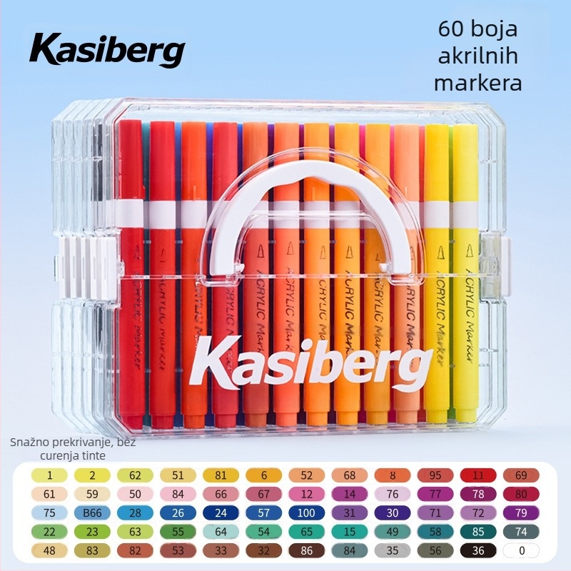 Meka vrh marker s kutijom za slaganje, neprozirna boja – Cassiberg; 24/36/48/60/72 boja; osnovno pakiranje