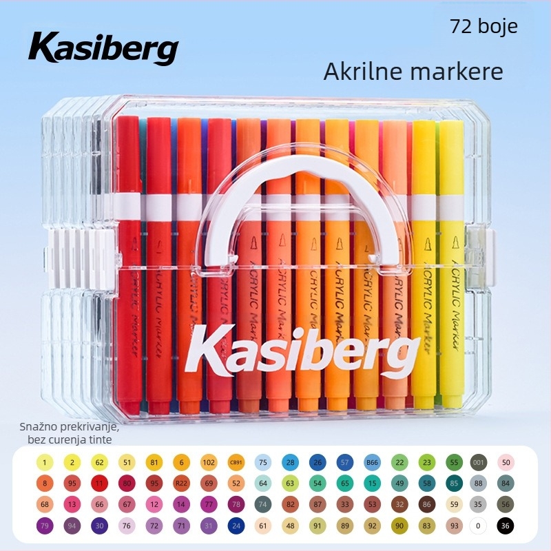 Meka vrh marker s kutijom za slaganje, neprozirna boja – Cassiberg; 24/36/48/60/72 boja; osnovno pakiranje