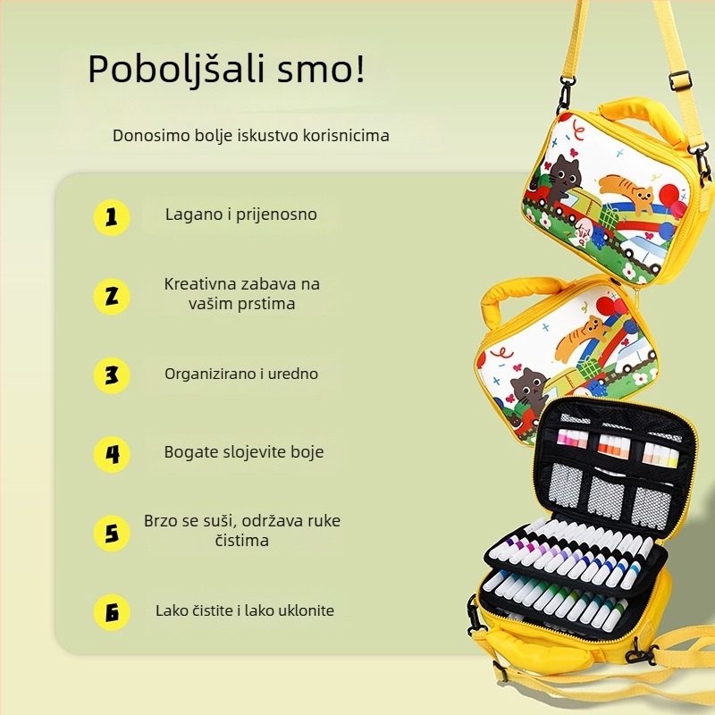 Bosai set akrilnih markera za djecu – prijenosni, brzo sušenje, za akvarel crtanje