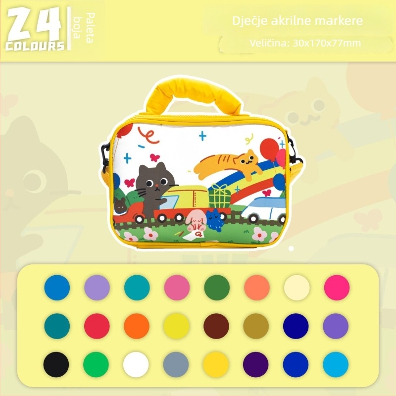 Bosai set akrilnih markera za djecu – prijenosni, brzo sušenje, za akvarel crtanje