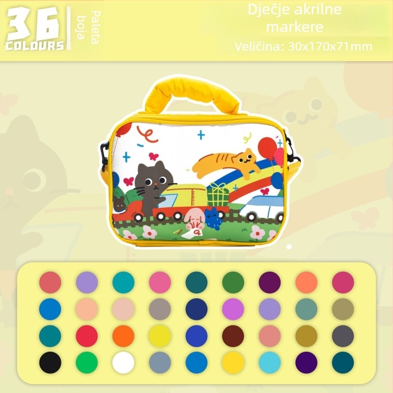 Bosai set akrilnih markera za djecu – prijenosni, brzo sušenje, za akvarel crtanje