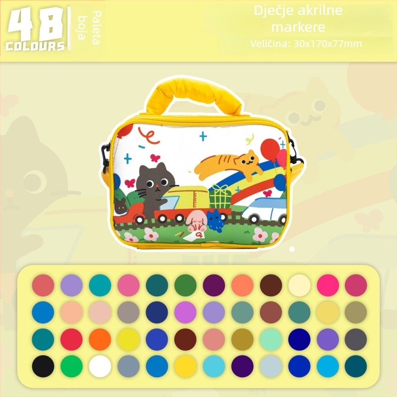 Bosai set akrilnih markera za djecu – prijenosni, brzo sušenje, za akvarel crtanje