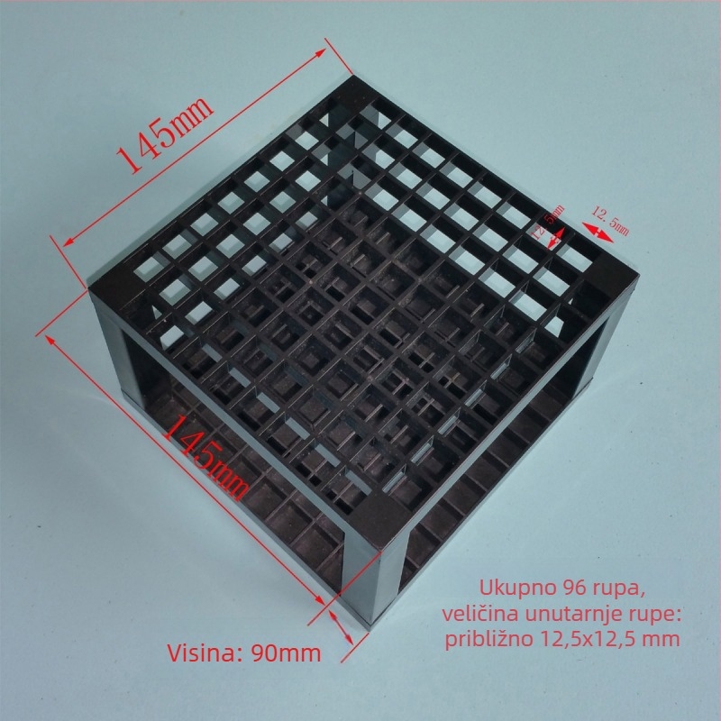 Stalak za olovke – plastični izložbeni stalak, 96 rupa, kvadratni otvoreni dizajn, mogućnost ispisa logotipa