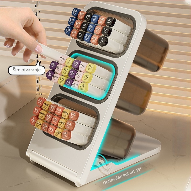 Kutija za pohranu četkica i markera - Km-1227 • Plastična • Oblik: Drugi • Bez logotipa • Bez prilagođavanja