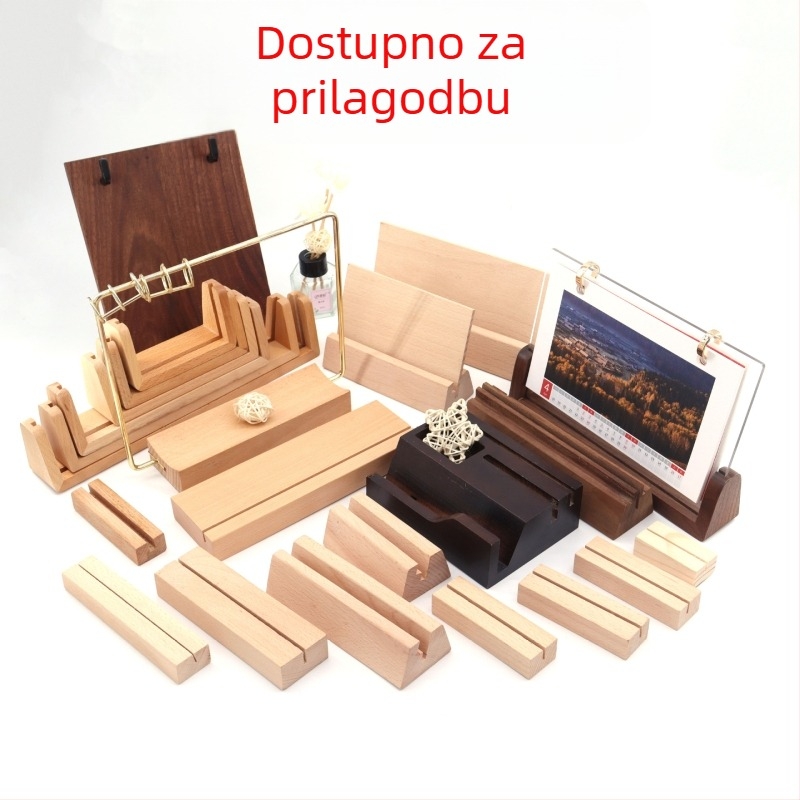 Drvena podloga za kalendar, kartice i jelovnik • bukovo drvo • moderni minimalistički stil • prilagođena reklamna podloga • prilagođena baza kalendara • prilagođena baza jelovnika