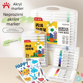 Master akrilni marker – set od 60 boja, za dječje umjetnosti, pogodan za osnovnu školu i vrtić