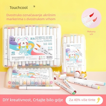 Taqiku dvostruko završni akrilni marker set, brzo-sušeći mekani vrhovi, vodootporni i s mogućnošću slaganja