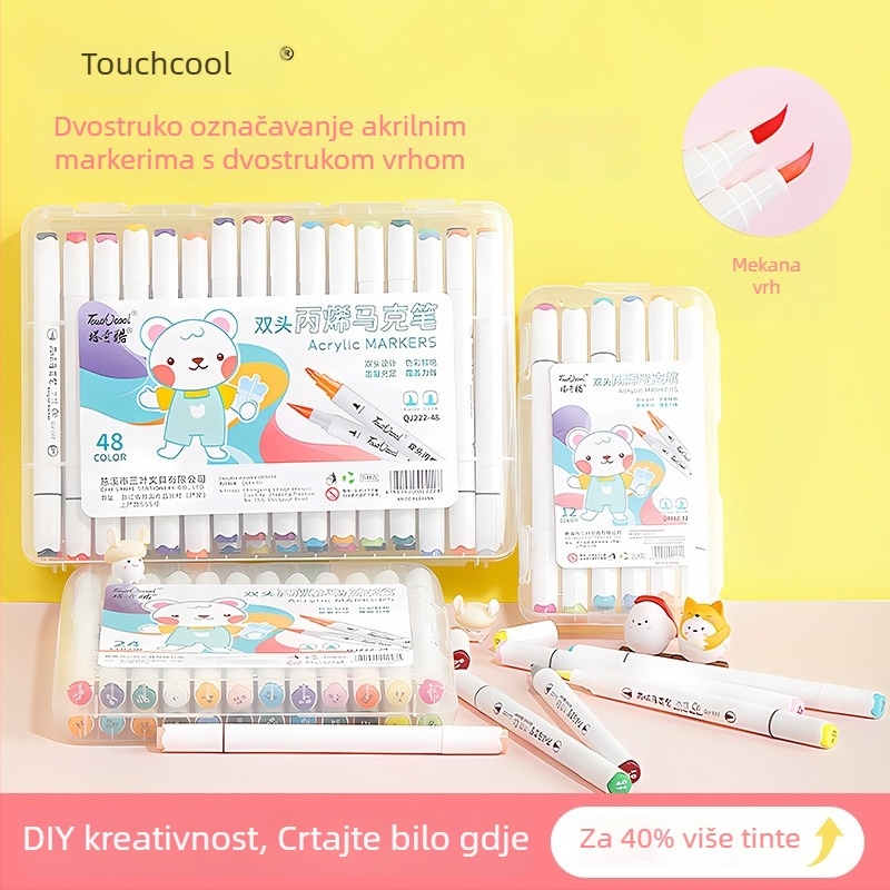 Taqiku dvostruko završni akrilni marker set, brzo-sušeći mekani vrhovi, vodootporni i s mogućnošću slaganja