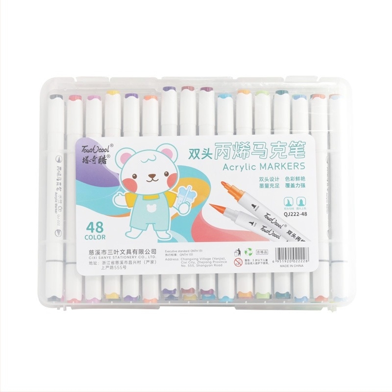 Taqiku dvostruko završni akrilni marker set, brzo-sušeći mekani vrhovi, vodootporni i s mogućnošću slaganja