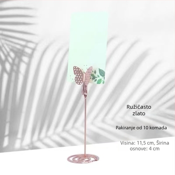 Metalni klip za bilješke – nehrđajući čelik, geometrijski oblik, kapacitet 50, model Butterfly Card Clip, marka Xinxing Craft