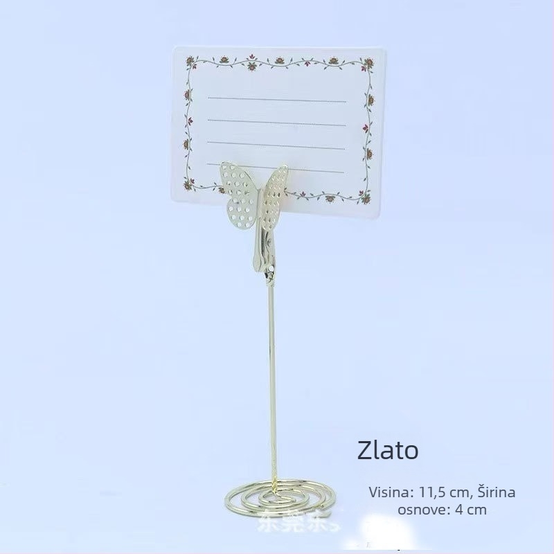 Metalni klip za bilješke – nehrđajući čelik, geometrijski oblik, kapacitet 50, model Butterfly Card Clip, marka Xinxing Craft