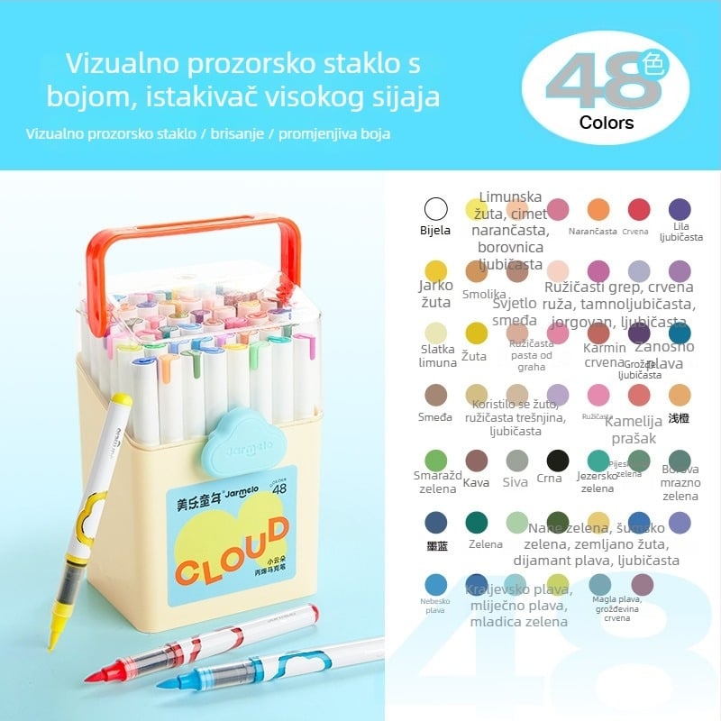Meile Childhood Tekući akril marker za djecu – 24 boje za dopunu, osnovno pakiranje