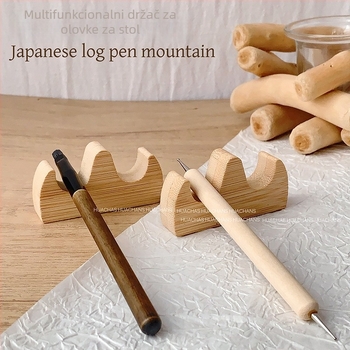 Držač olovke za nokte u japanskom stilu, s linijskim i fototerapijskim olovkom, drveni višenamjenski stolni organizator