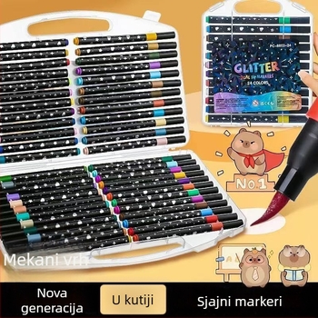 Marker za akvarel s mekanim vrhom, sjajan perlasti završetak, netoksičan, fluorescentan