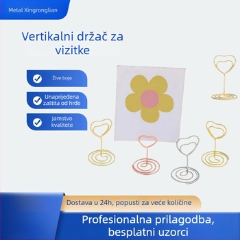 Držač vizitki od metala u obliku srca, uspravni držač poruka, Xingronglian, model Love business card holder, pakiranje u vrećici