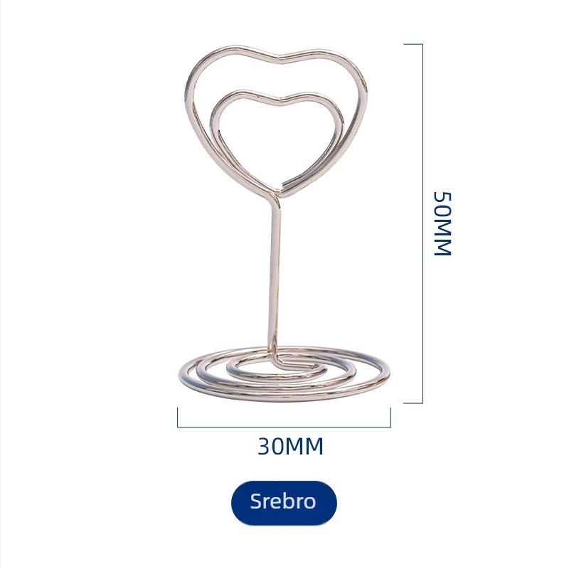 Držač vizitki od metala u obliku srca, uspravni držač poruka, Xingronglian, model Love business card holder, pakiranje u vrećici