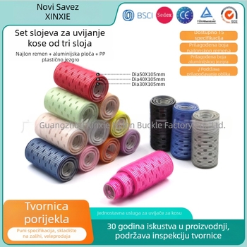 Samoljepljivi valjak za kosu za šiške, marka Xinxie curling barrel, materijal: najlon + aluminijski list + novo plastično jezgro