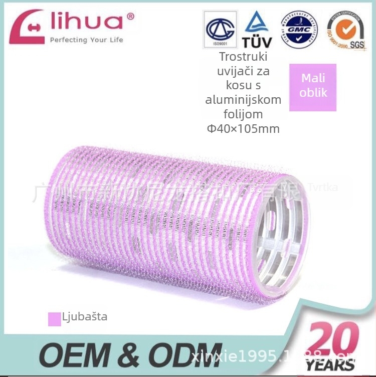 Samoljepljivi valjak za kosu za šiške, marka Xinxie curling barrel, materijal: najlon + aluminijski list + novo plastično jezgro