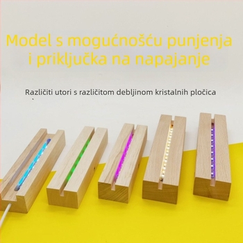 Drvena duga baza lampe, noćna svjetiljka u korejskom stilu za DIY animacijske kartice, akrilne ukrasne figure