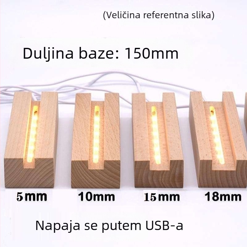Drvena duga baza lampe, noćna svjetiljka u korejskom stilu za DIY animacijske kartice, akrilne ukrasne figure