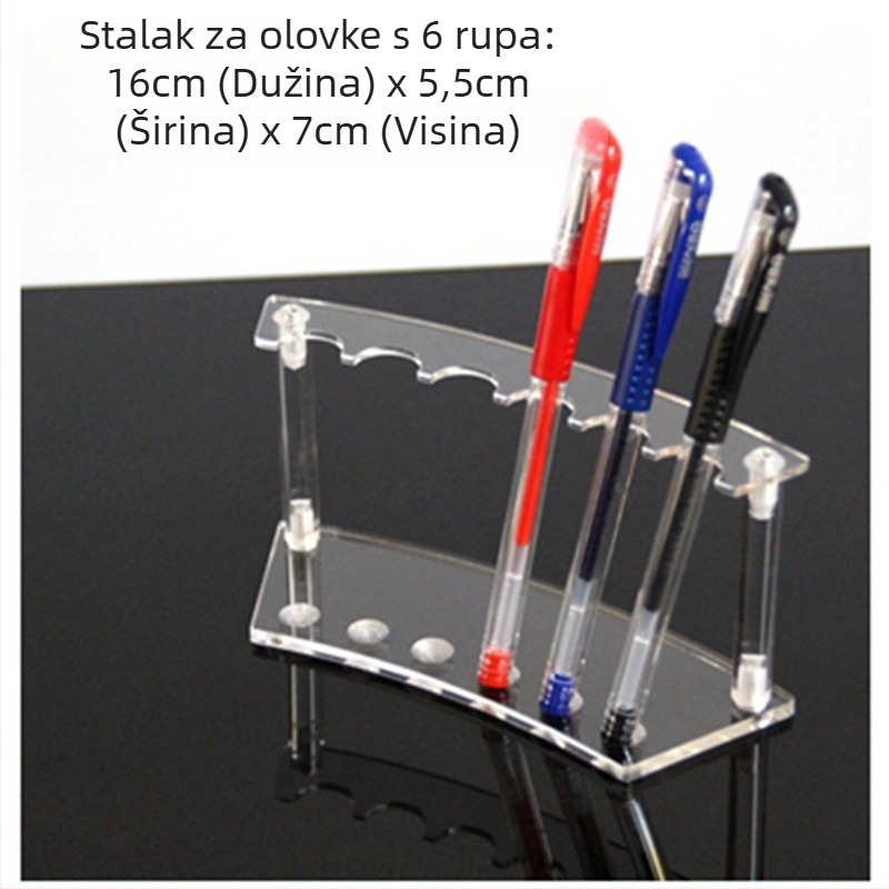 Prozirni akrilni stalak za olovke s kružnim otvorima, tisk logotipa, prilagodljiv (Brand: Gold powder family; Materijal: proziran akril; Ispis logotipa: Da; Prilagodljivost: Da)