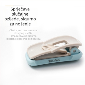 KOKUYO Guoyu Karu-Cut mini ručni rezač trake, nehrđajući čelik, model T-SM401LB, dimenzije 40×20×20 mm, širina trake do 25 mm