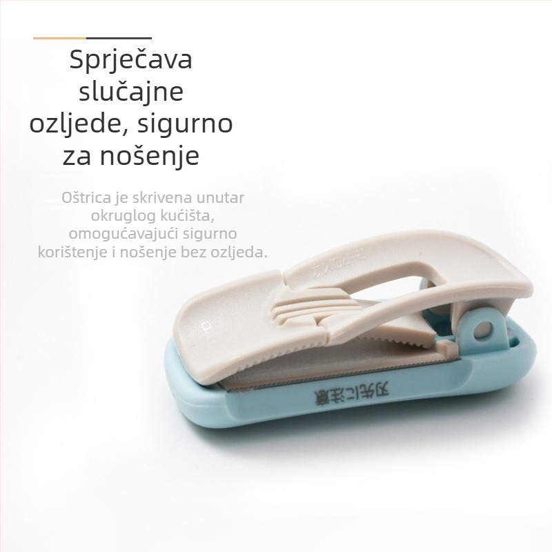 KOKUYO Guoyu Karu-Cut mini ručni rezač trake, nehrđajući čelik, model T-SM401LB, dimenzije 40×20×20 mm, širina trake do 25 mm