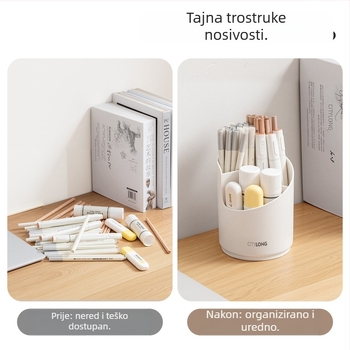 Xitianlong H-7610 stolni okretni kozmetički organizator, plastični, okrugli oblik, prilagodba dostupna