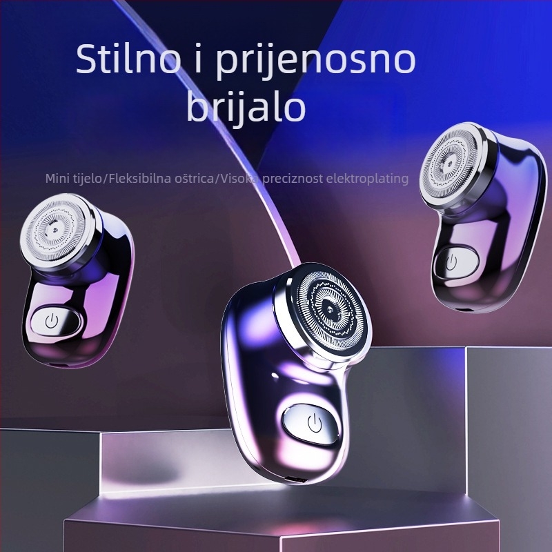 Električni brijač za tijelo s funkcijom potpune pranja tijela, plivajuća rotirajuća glava (>4 oštrice), 90 minuta rada, ugrađena baterija