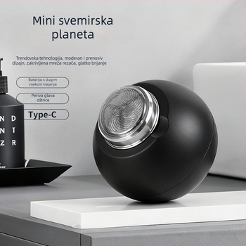 Električno brijanje za muškarce s rotirajućom glavom s 3 oštrice, USB punjenje, odvaja se i pere glava, ugrađena baterija 300–500 mAh, trajanje rada najmanje 60 minuta