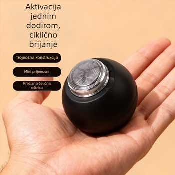 Električno brijanje za muškarce s rotirajućom glavom s 3 oštrice, USB punjenje, odvaja se i pere glava, ugrađena baterija 300–500 mAh, trajanje rada najmanje 60 minuta