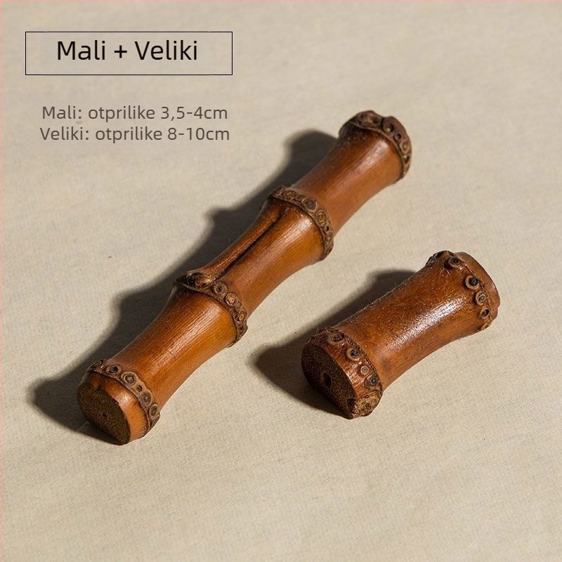 Držač za olovke od bambusa – prirodni zglobni dizajn, antički minimalistički prikaz četiri blaga; Materijal: Bambus; Dizajn: Prirodni spoj; Prikaz: Četiri blaga